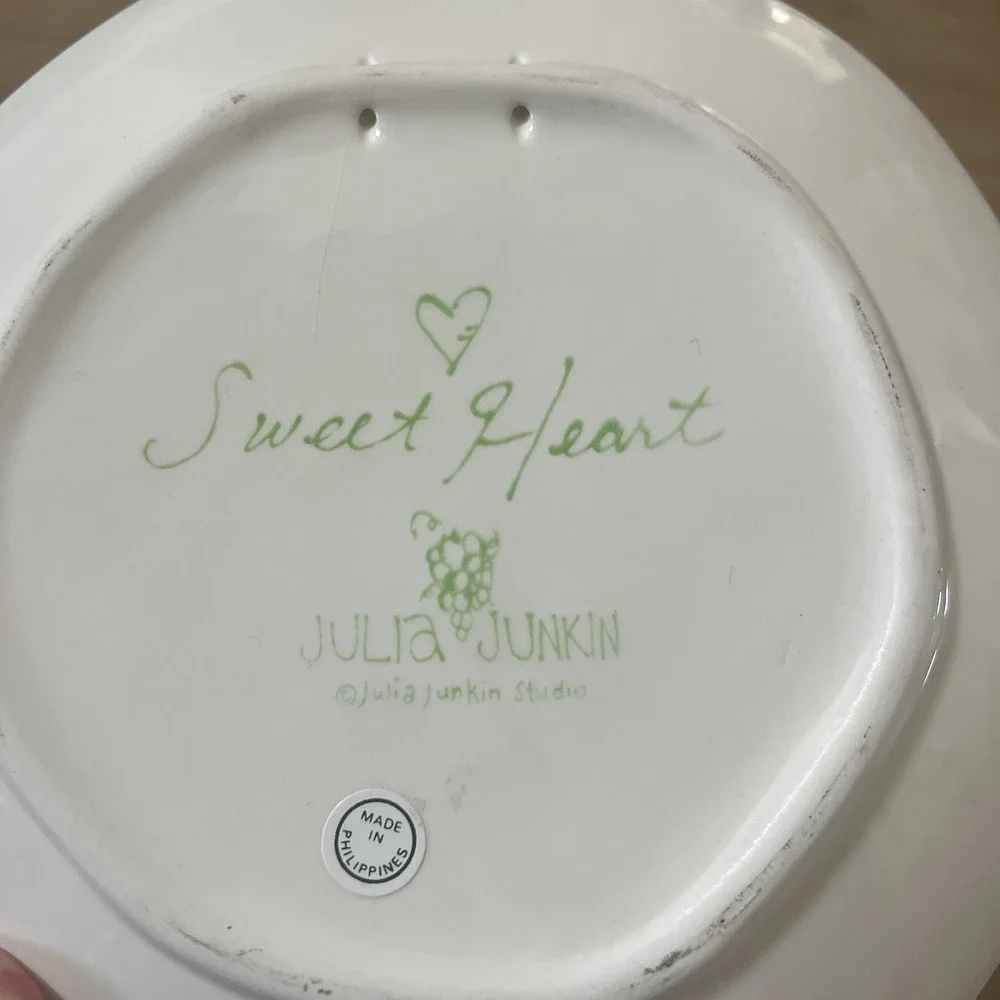 Vtg Julia Junkin Studio Hand Painted Inspirational Decorative Plate Wall Decor